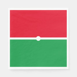 Festive Modern Bright Red Kelly Grönt Färg Block Pappersservett