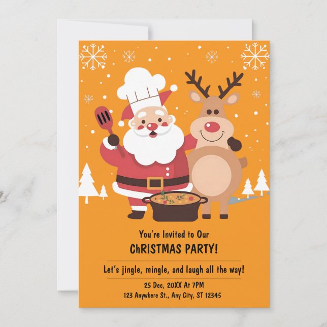 Festive Modern Funny Cute-julinbjudan Inbjudningar (Framsida)