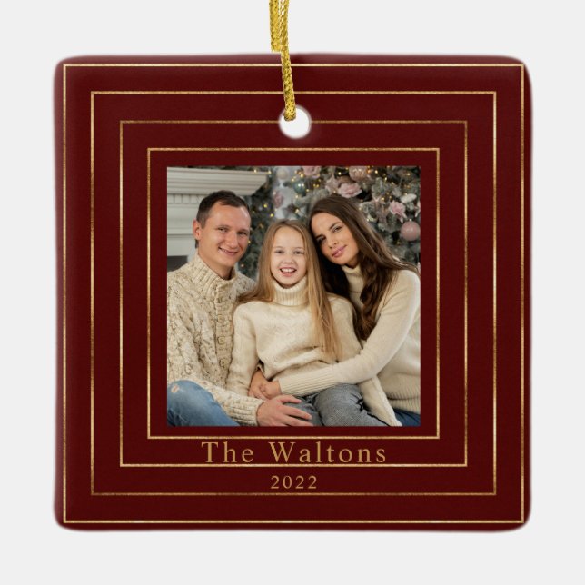 Festive Modern Guld Helgdag Keepsaki Ceramic Boll Julgransprydnad Keramik (Framsida)