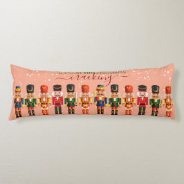 Festive Modern Julafton Rosa Cute Nutcracker Kroppskudde