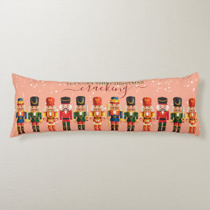 Festive Modern Julafton Rosa Cute Nutcracker Kroppskudde