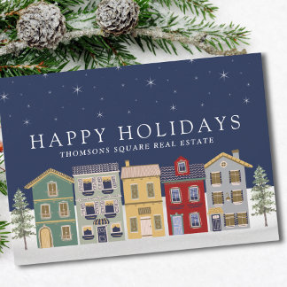 Festive Modern Winter House Corporate Real Gods Julkort