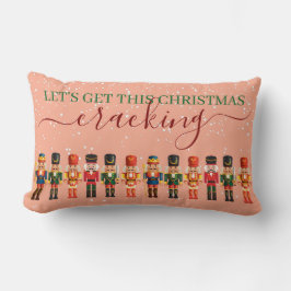 Festive Modern Xmas Pink Cute Nutcracker Lumbarkudde