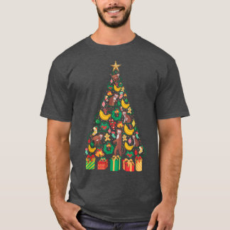 Festive Monkey Banana Julafton Träd Design T Shirt