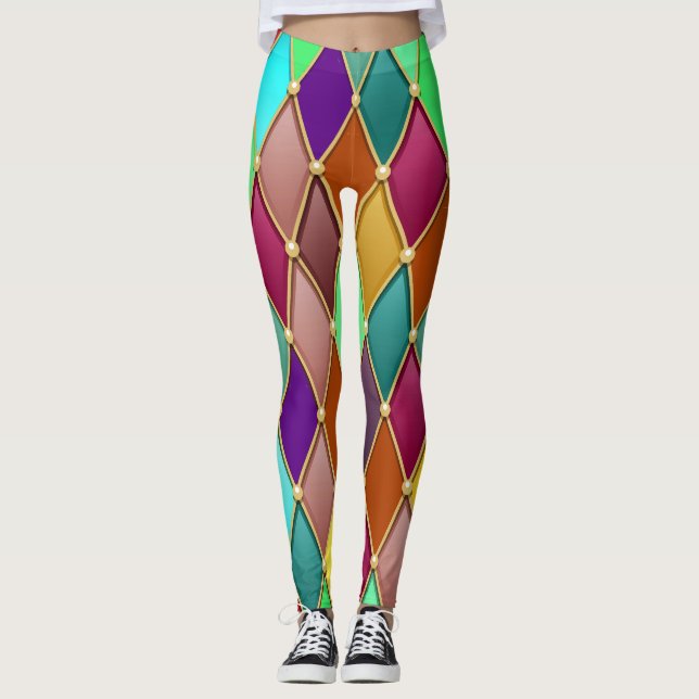 Festive Mönster 1 Pop Mode Leggings (Framsida)