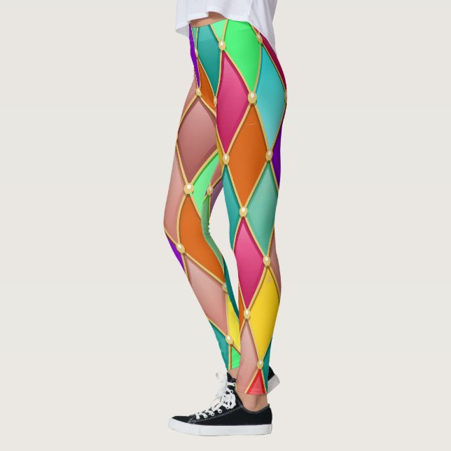 Festive Mönster 3 Pop Mode Leggings (Vänster)