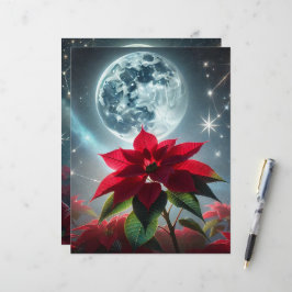 Festive Moonlit Poinsettia Scrapbook Papper Lakan