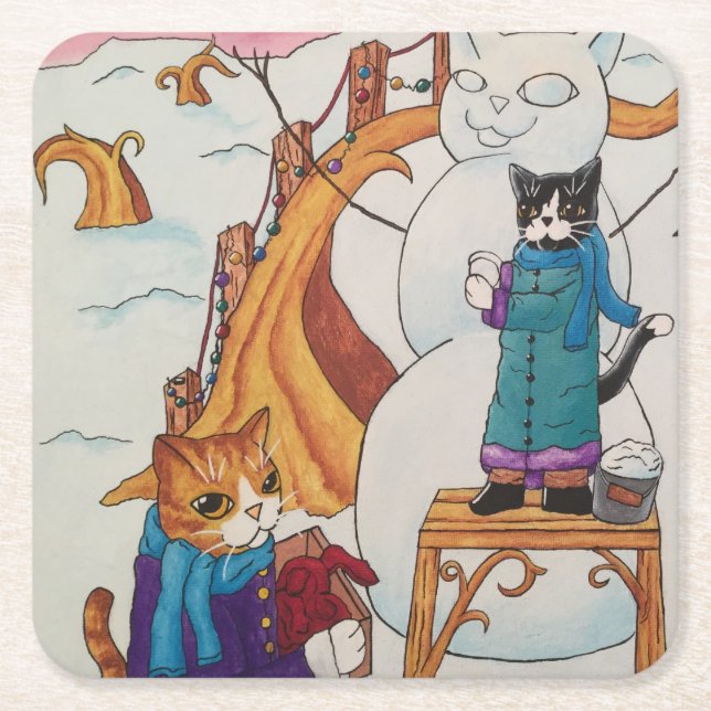 Festive Morgon Underlägg Papper Kvadrat (Framsidan)