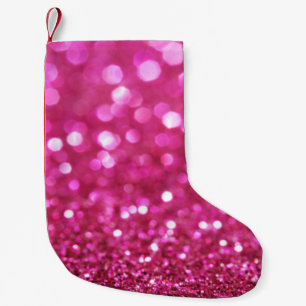 Festive Mörk Rosa: Elegant Abstrakt. Liten Julstrumpa