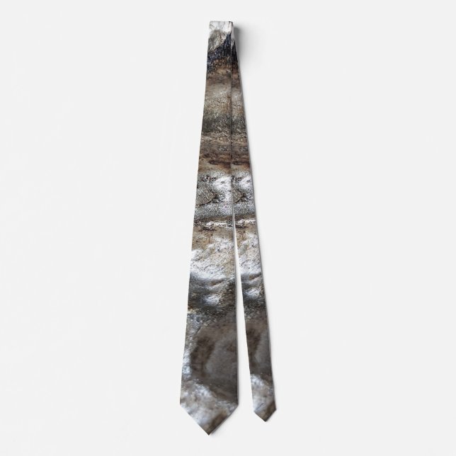 Festive Mörk Silver Metallic Grått Abstrakt Art Slips (Framsida)