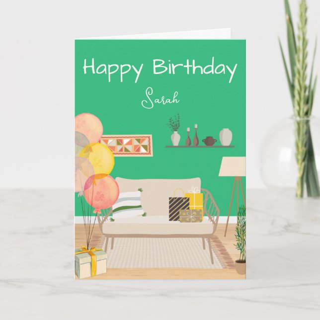 Festive Mosaic Scene-hälsningskort Tack Kort (Framsida)