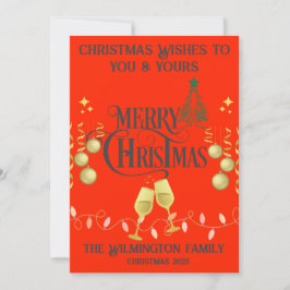 Festive Mycket god jul i familjen - platt Kort