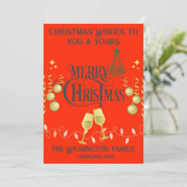 Festive Mycket god jul i familjen - platt Kort