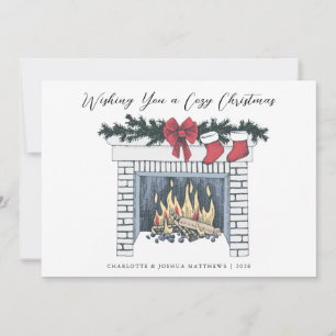 Festive Mysigt Fireplace Simple Land jul H Julkort