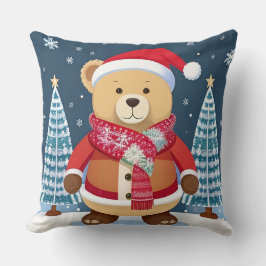 Festive Nalle med Santa Hat Kudde