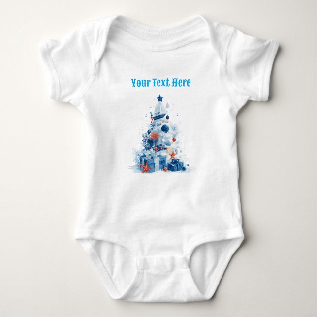 Festive Nautical Baby Bodykostym - Julvaktare T Shirt (Framsida)