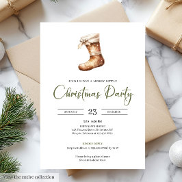 Festive Neutral Sage Light Brown Christmas Party Inbjudningar