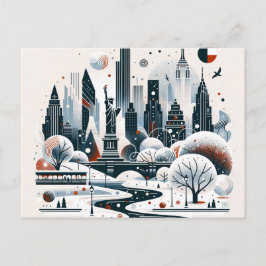 Festive New York City Ljus julkort Helg Vykort