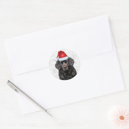 Festive Newfoundland Woof Ord Art jul Runt Klistermärke