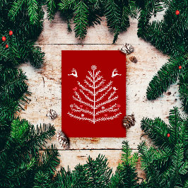 Festive Nordic Julgran Hjort Mörk Red Helg Vykort