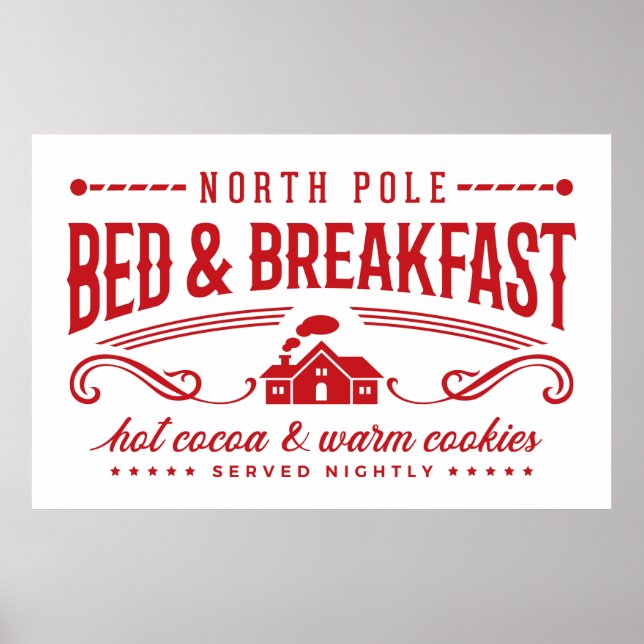 Festive North pole bed och frukosten Poster (Framsidan)