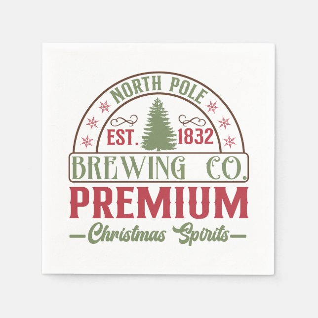 Festive North Pole Brewing Company Pappersservett (Framsidan)