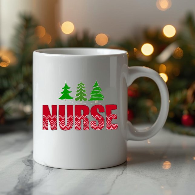 Festive Nurse Crew Christmas Mug Kaffemugg (Skapare uppladdad)