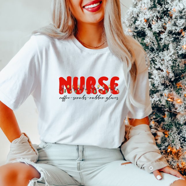 Festive Nurse Helgdag T Shirt (Skapare uppladdad)