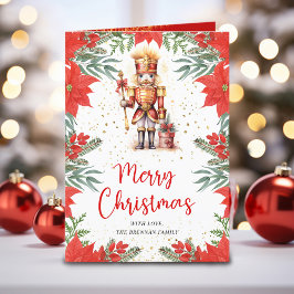 Festive Nutcracker Botanical Photo jul Helgkort