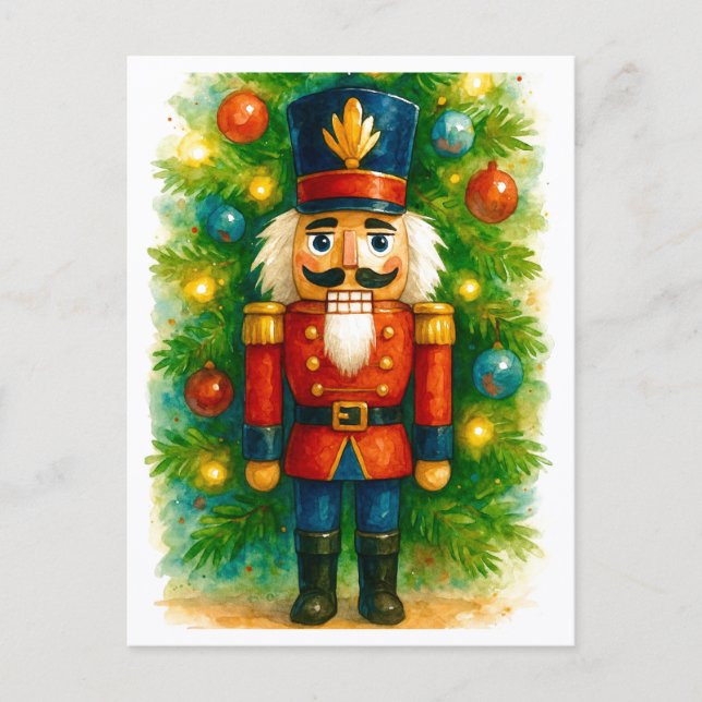 Festive Nutcracker Christmas Postcard Helg Vykort (Framsida)