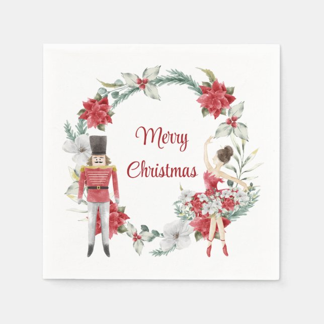 Festive nutcracker elegant christmas pappersservett (Framsidan)