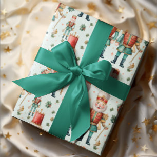 Festive Nutcracker & jul Greenery Presentpapper