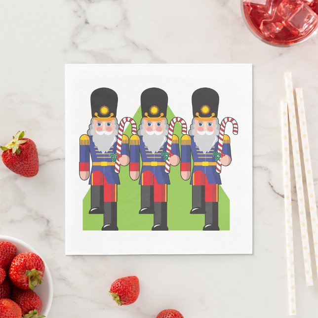Festive Nutcracker Soldiers med Polkagrisar Pappersservett (Skapare uppladdad)