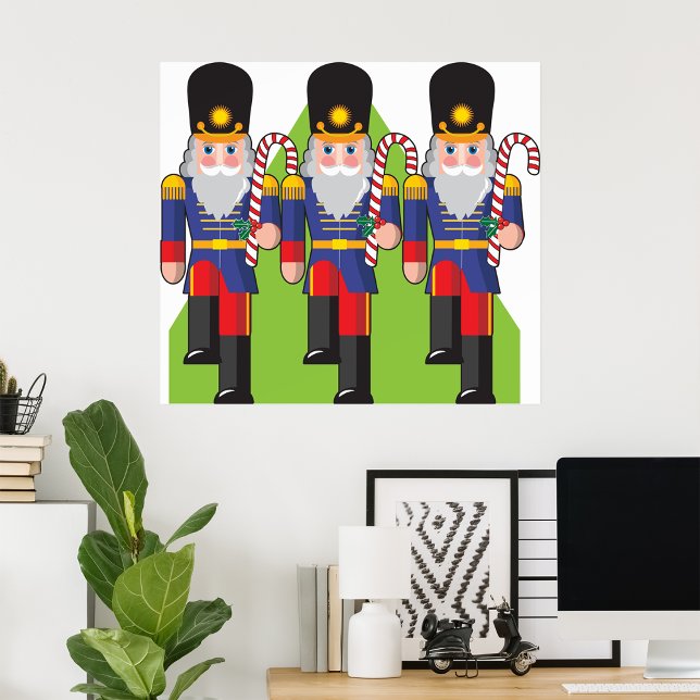 Festive Nutcracker Soldiers med Polkagrisar Poster (Skapare uppladdad)