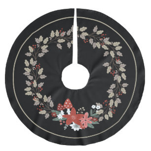 Festive Oak Löv och Mushroom Wandejul Julgransmatta Borstad Polyester