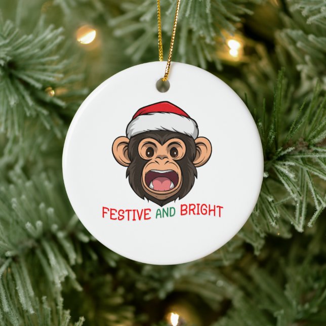 Festive och bright Magic Monkey Julgransprydnad Keramik (Träd)