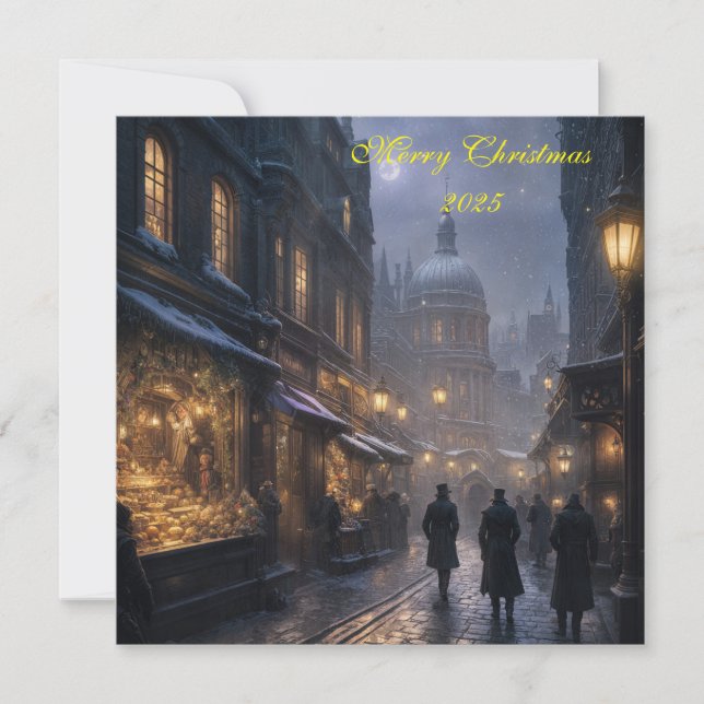 Festive Old London Christmas Card  Kort (Framsida)