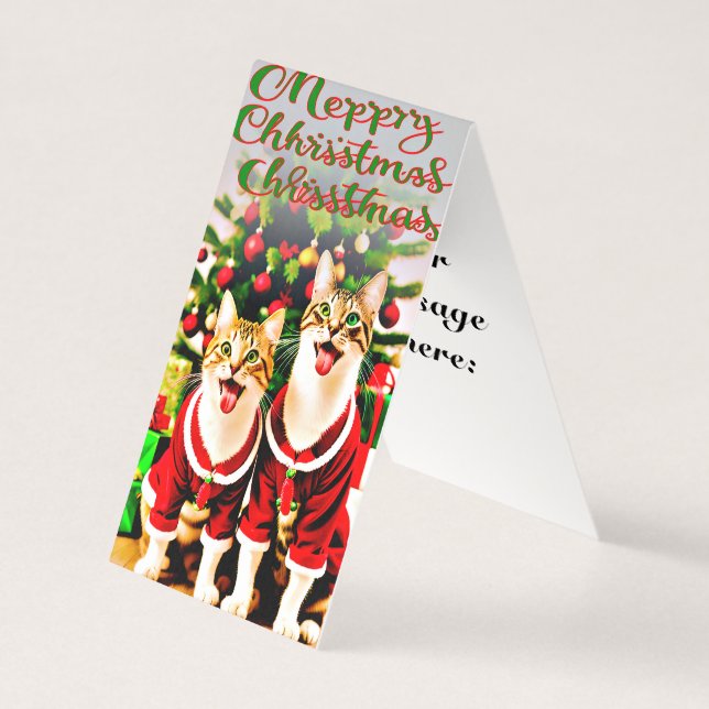 Festive Önskemål för Cat Lover Sister Merry Kort (Framsida)