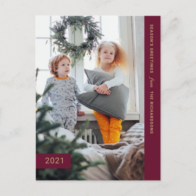 Festive Önskemål | Modern ett foto Helg Vykort (Framsida)