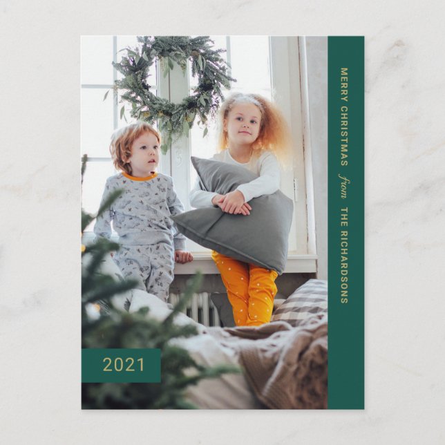 Festive Önskemål | Modern ett foto Helg Vykort (Framsida)