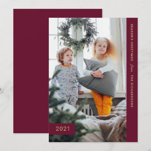 Festive Önskemål Modern ett foto Julkort