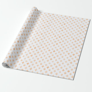 Festive Orange Snowflake Mönster - Elegant Winter Presentpapper