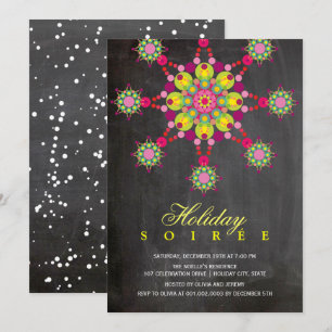 Festive Ornament Chalkboard Julfest Inbjudan