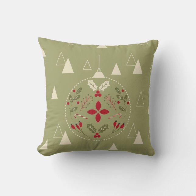 Festive Ornament jul Pillow - Helgdag Decor Kudde (Framsida)