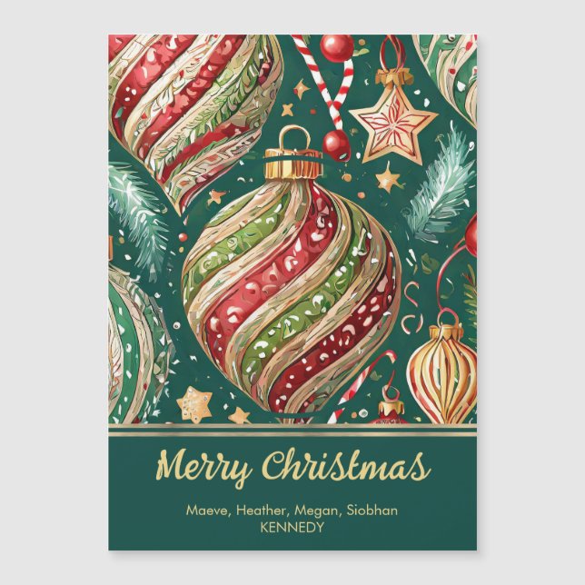 Festive Ornaments Photo Magnet (Framsida)