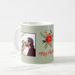 Festive Our First Christmas Family 2 Custom Photo Kaffemugg
