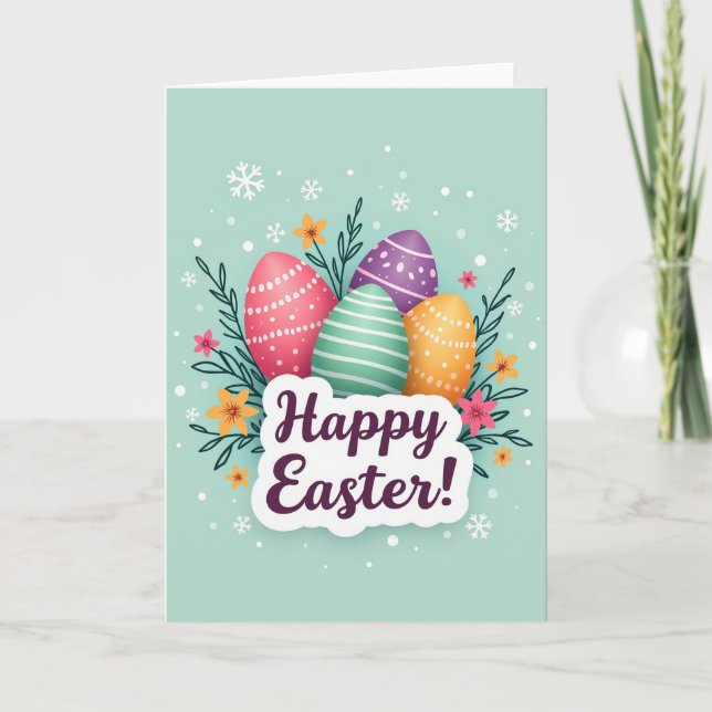 Festive Painted Shapes Greeting Card Kort (Framsida)