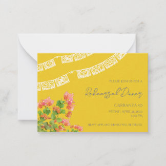 Festive Papel Picado Rehearsal Middagsinbjudan Anteckningskort