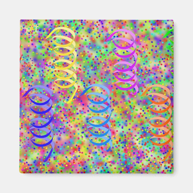 Festive Party Confetti Mönster Magnet (Framsidan)