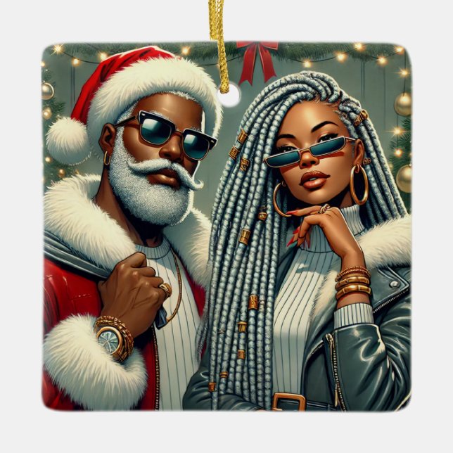 Festive Party Santa Julgransprydnad Keramik (Framsida)